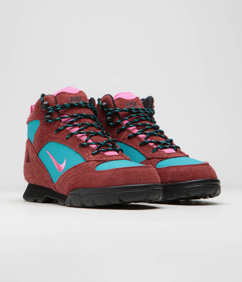 Nike ACG Torre Mid Waterproof Shoes in Team Red and Pinksicle and Dusty Cactus - Sail
