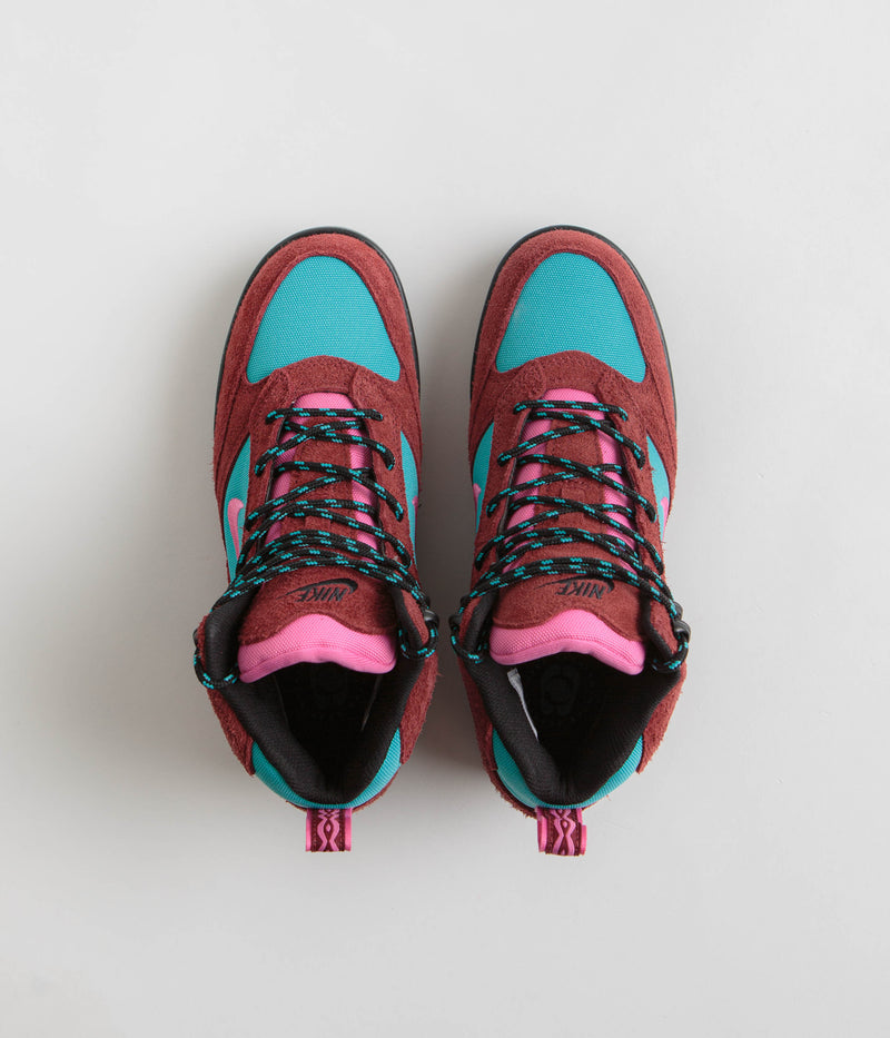 Nike ACG Torre Mid Waterproof Shoes in Team Red and Pinksicle and Dusty Cactus - Sail