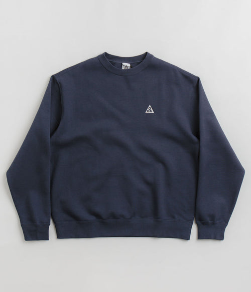 Nike ACG Tuff Fleece Crewneck Sweatshirt in Thunder Blue and Summit White