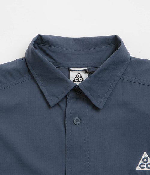 Nike ACG UV Devastation Trail Shirt in Thunder Blue and Summit White