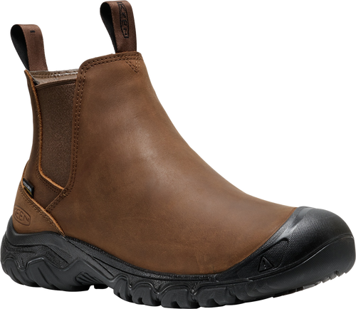 Quarter turn view Men's KEEN Footwear style name Anchorage Boot IV Waterproof in color DKERTH/BLK. Sku: 1031166