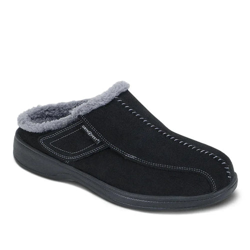 Men's Orthofeet Slippers in Black. Sku: S333-2E