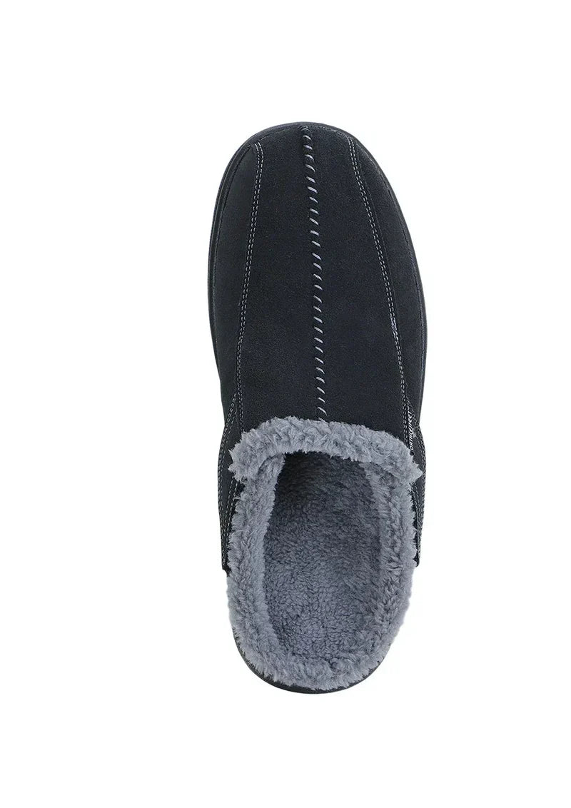 Men's Orthofeet Slippers in Black. Sku: S333-2E