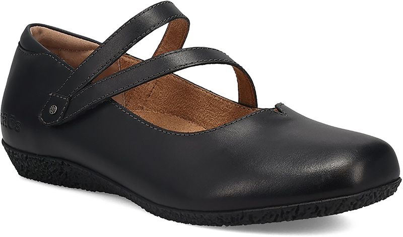 Quarter turn view Women's Taos Footwear style name Banter Wide in color BLACK. Sku: BNR-14209BLKW