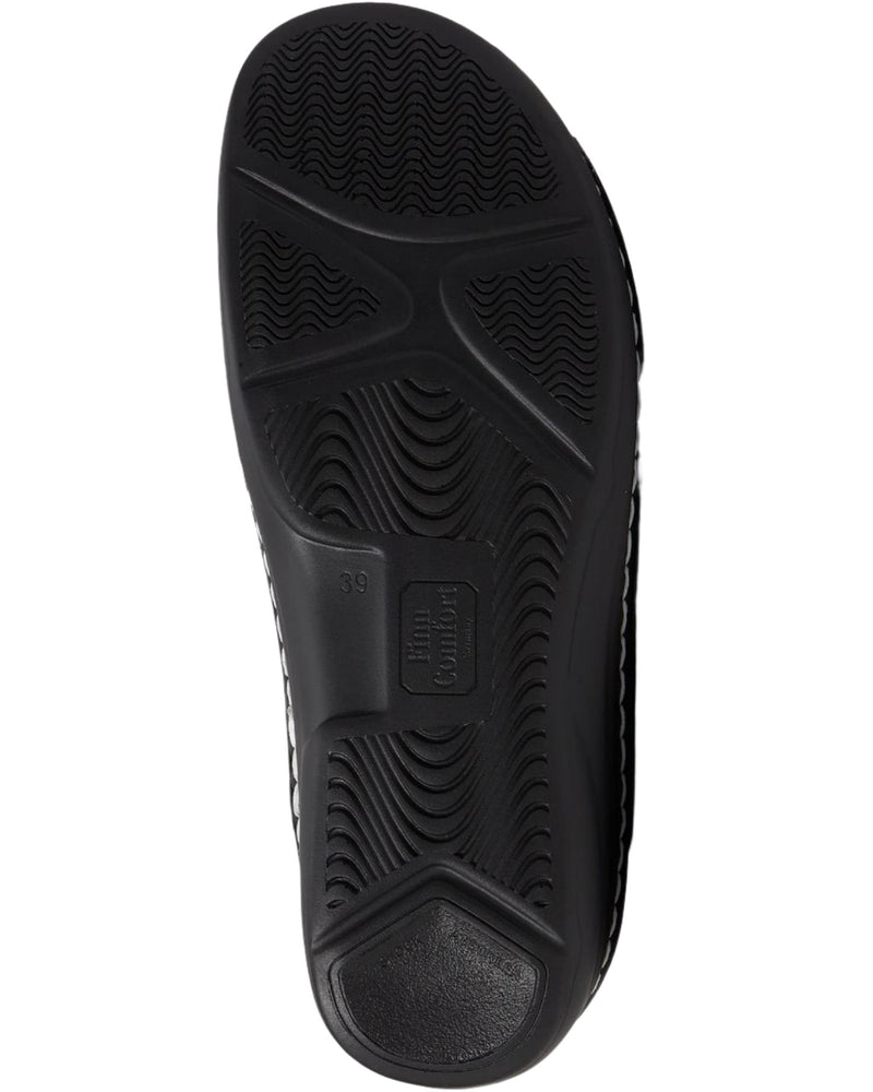Women's Finn Comfort Barbuda in Black Nubuck. Sku: 02641-723393
