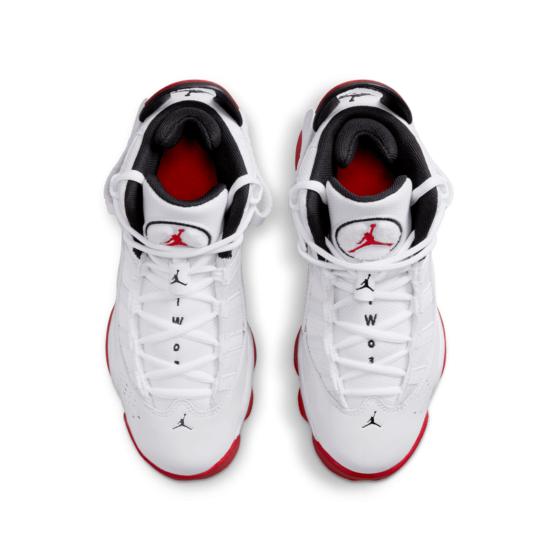 Big Kids' Jordan 6 Rings "White University Red"