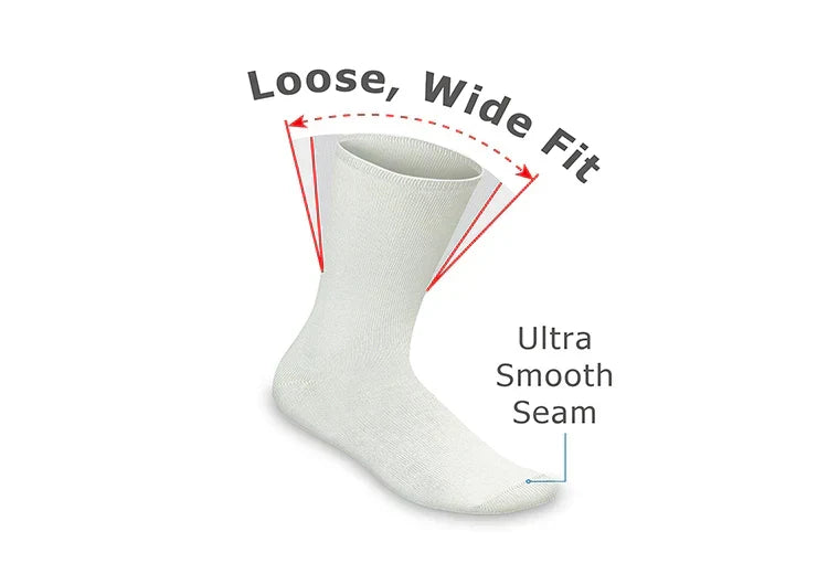 Unisex Orthofeet Biosoft Relaxed Fit Unisex Socks in White. Sku: SOCK3A2