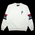 Bird Face Font Sleeve Stripes Sweatshirt