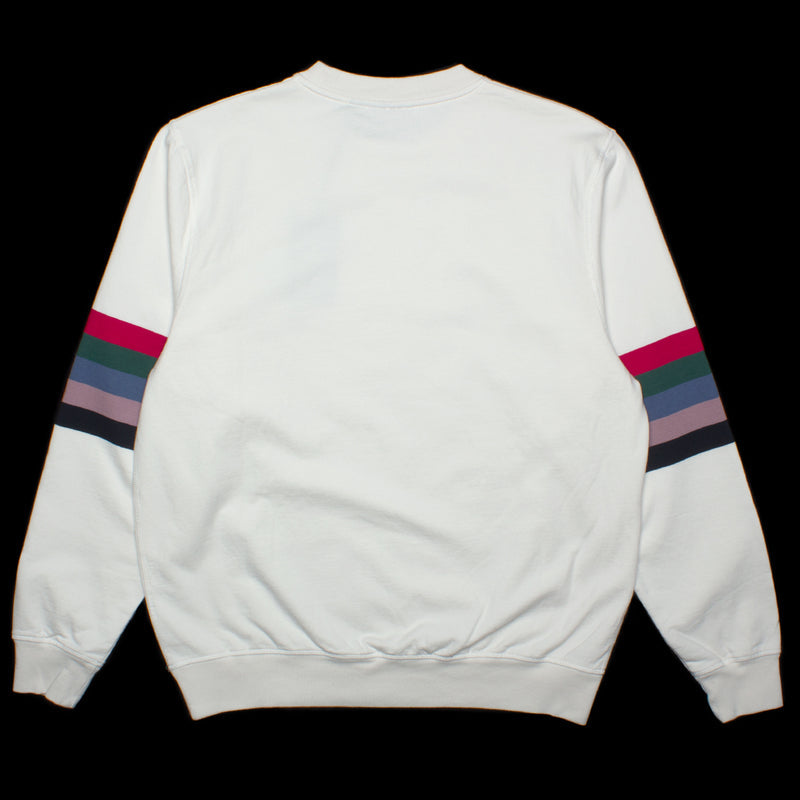 Bird Face Font Sleeve Stripes Sweatshirt