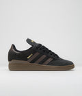 Adidas Busenitz Shoes in Core Black and Brown / Gold Metallic