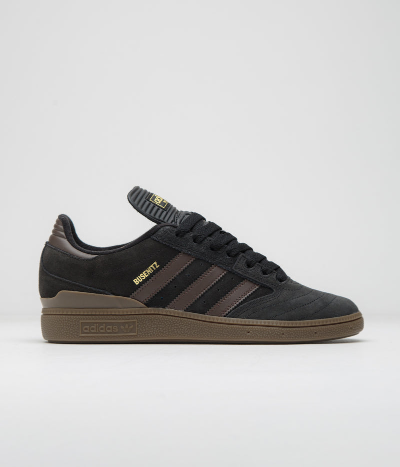 Adidas Busenitz Shoes in Core Black and Brown / Gold Metallic