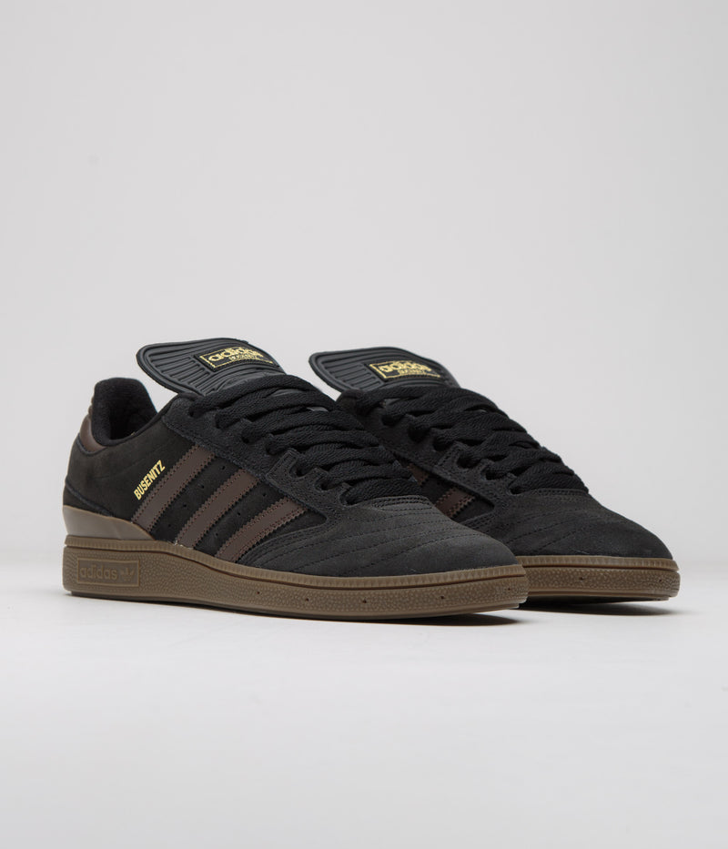 Adidas Busenitz Shoes in Core Black and Brown / Gold Metallic