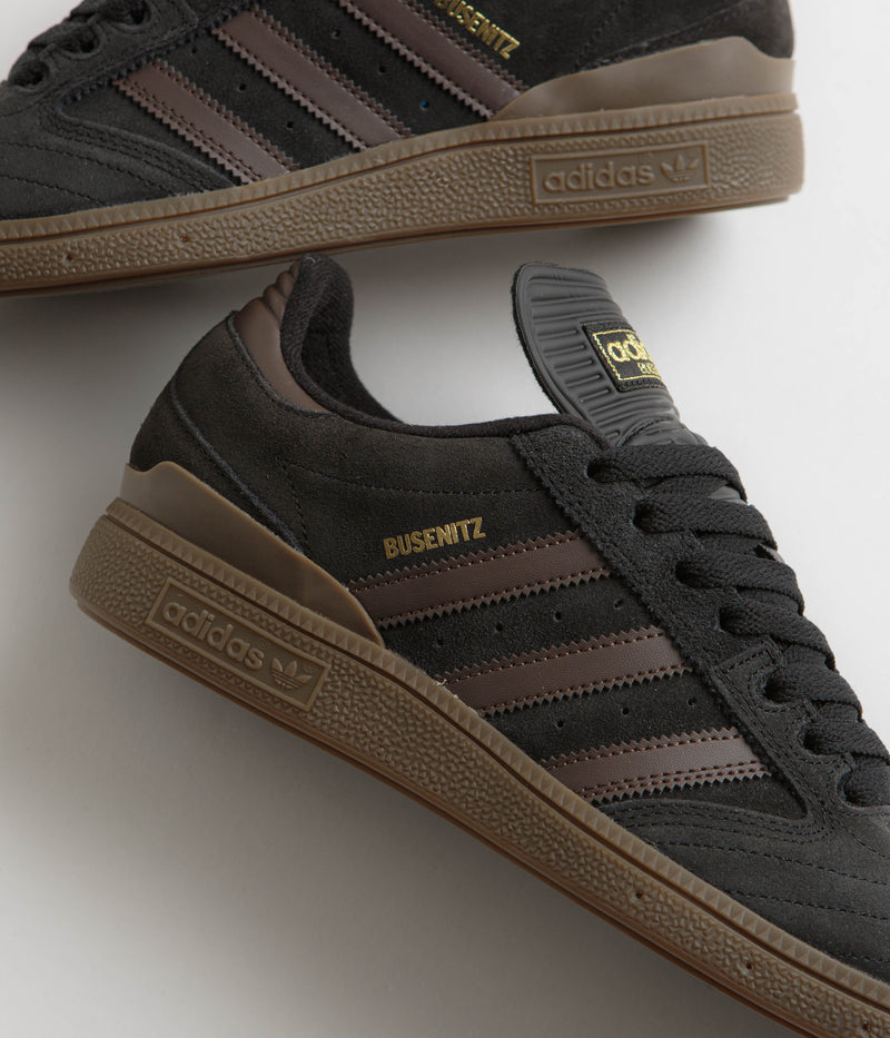 Adidas Busenitz Shoes in Core Black and Brown / Gold Metallic