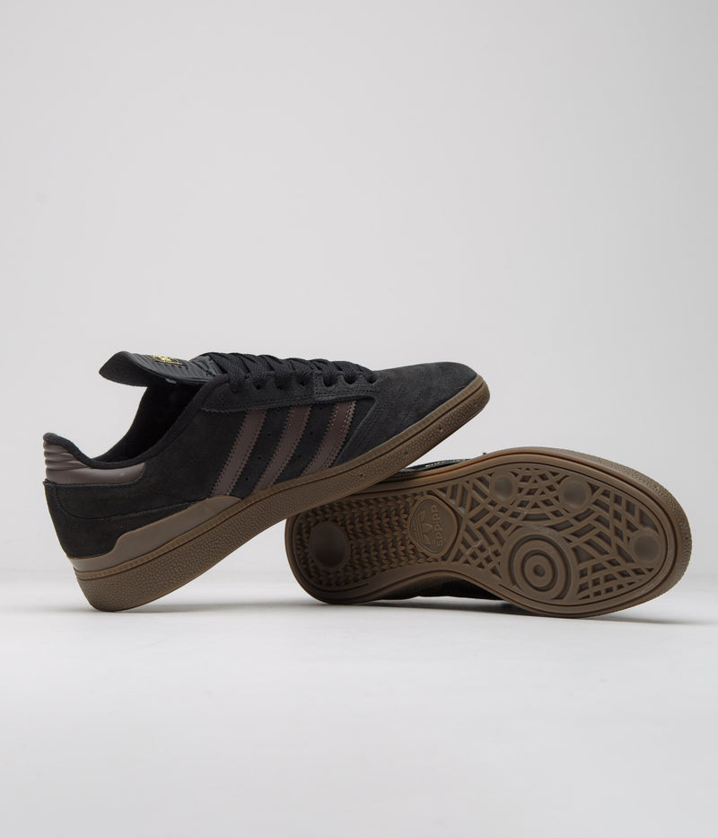 Adidas Busenitz Shoes in Core Black and Brown / Gold Metallic