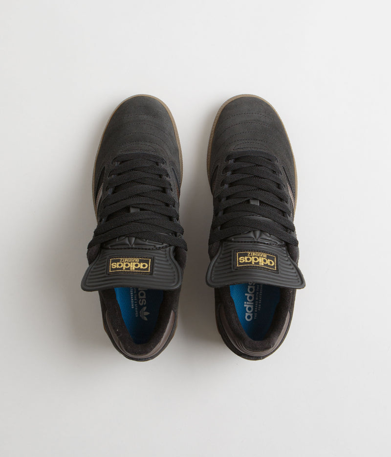 Adidas Busenitz Shoes in Core Black and Brown / Gold Metallic