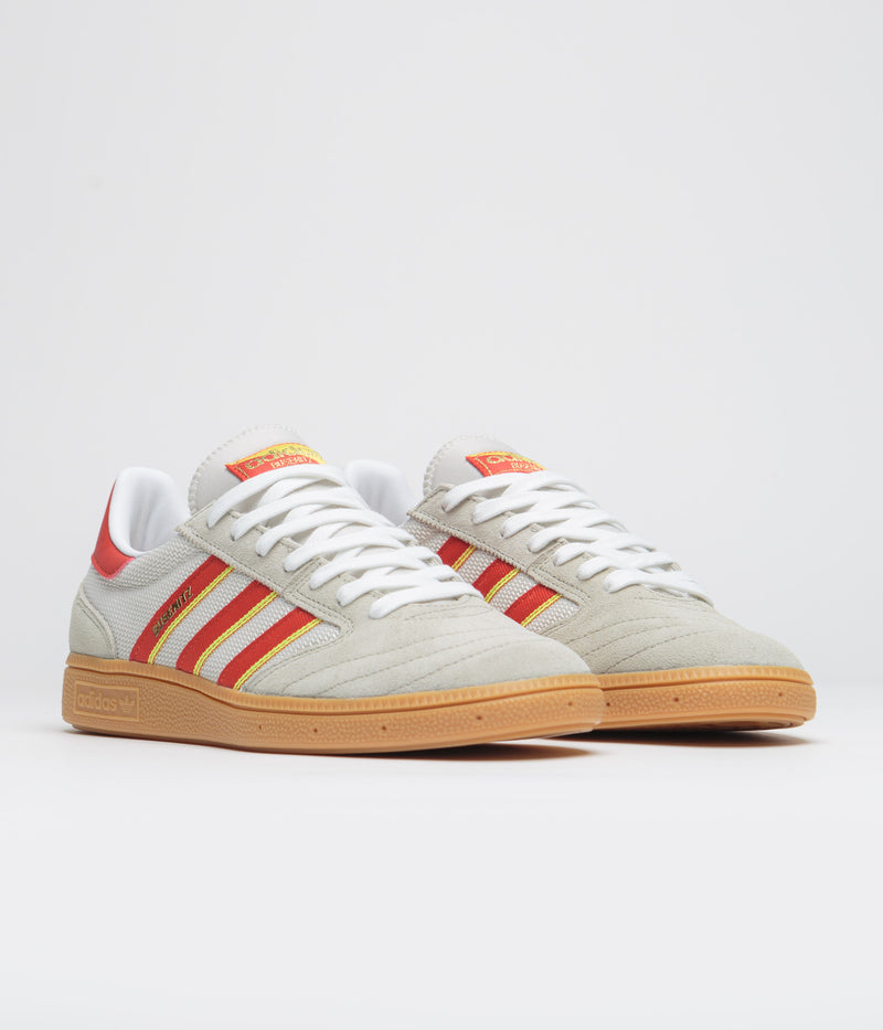 Adidas Busenitz Vintage Shoes in Feather Grey and Red / Orbit Grey