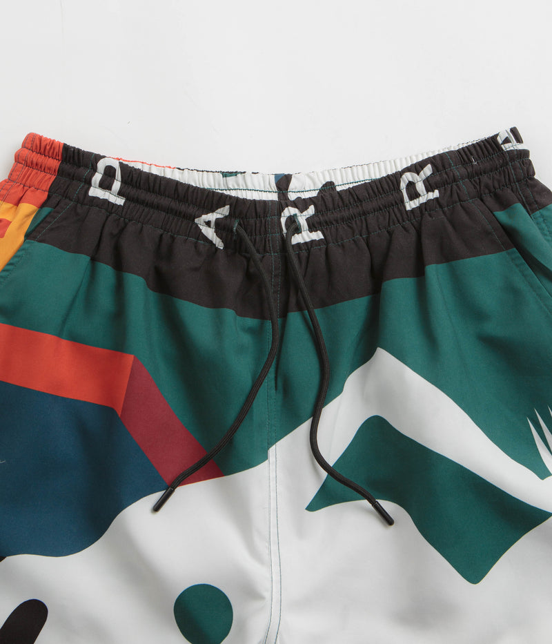 by Parra Beached In White Swim Shorts in Multi