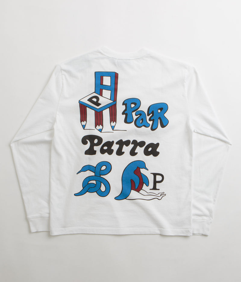 by Parra Chair Pencil Long Sleeve T-Shirt in White