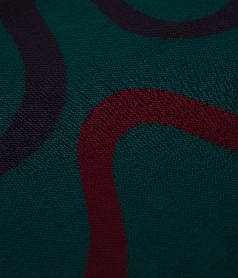 by Parra Colored Soundwave Knitted Polo Sweatshirt in Green