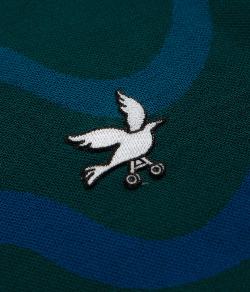 by Parra Colored Soundwave Knitted Polo Sweatshirt in Green