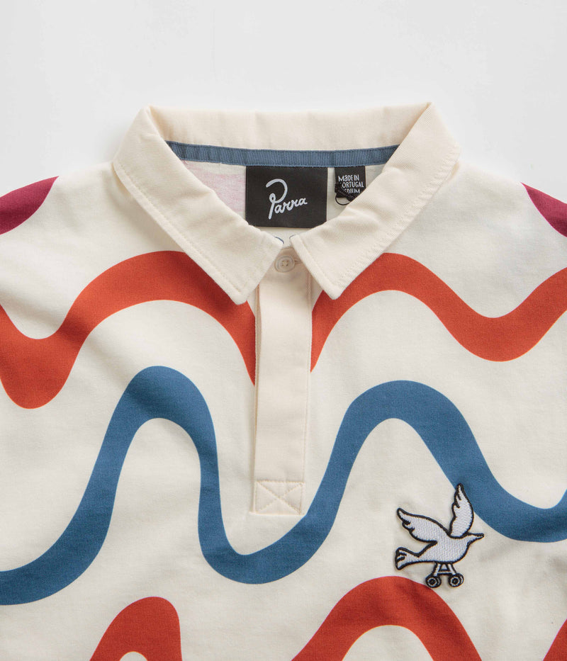 by Parra Colored Soundwave Polo Shirt in Off White