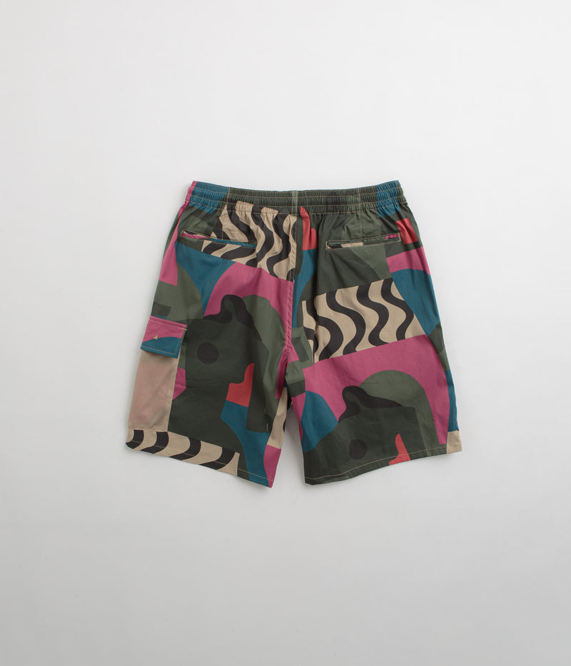 by Parra Distorted Camo Shorts in Pink