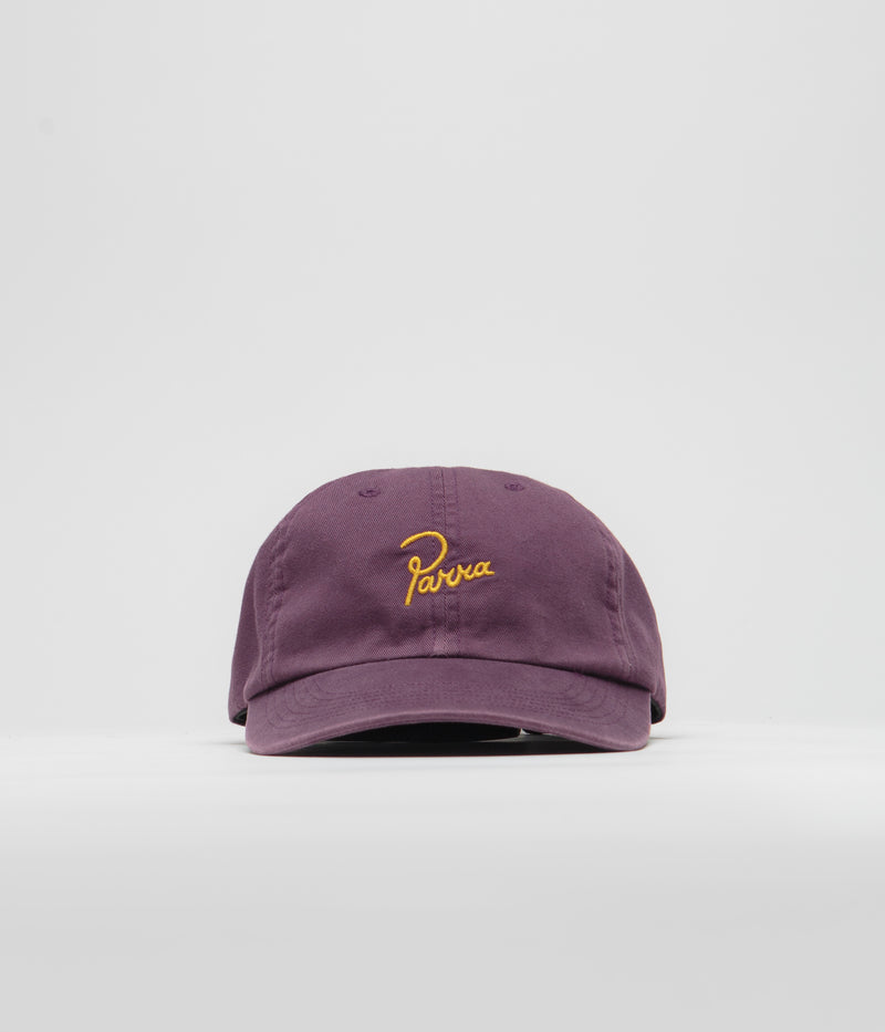 by Parra Script Logo Cap in Dark Violet