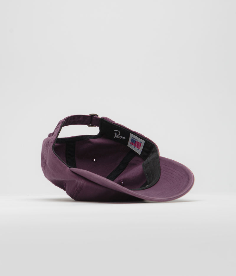 by Parra Script Logo Cap in Dark Violet