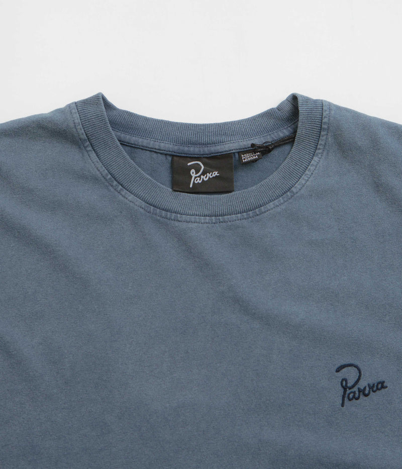 by Parra Script Logo T-Shirt in Washed Blue