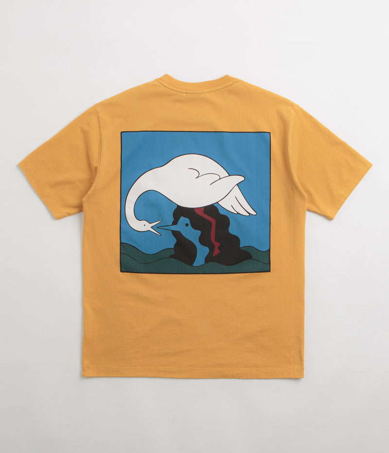 by Parra Swan To The Face T-Shirt in Ochre