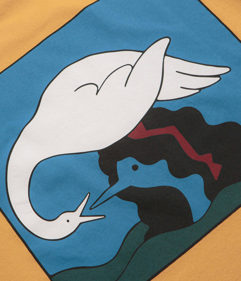 by Parra Swan To The Face T-Shirt in Ochre
