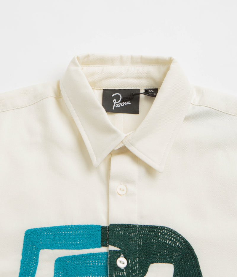 by Parra Yoga Balled Short Sleeve Shirt in Off White