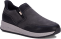 Quarter turn view Men's Drew Footwear style name Caleb 6E in color BLK COMBO. Sku: 40117-196E