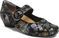 Quarter turn view Women's Ziera Footwear style name Candy W in color BLK MET SD. Sku: ZR10949BTJSU