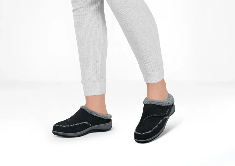 Women's Orthofeet Charlotte in Black. Sku: S733-D