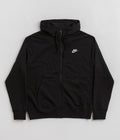 Nike Club Full-Zip Hoodie in Black and Black / White