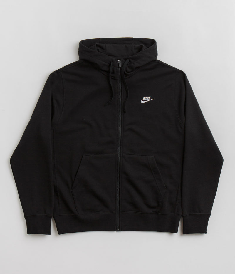 Nike Club Full-Zip Hoodie in Black and Black / White