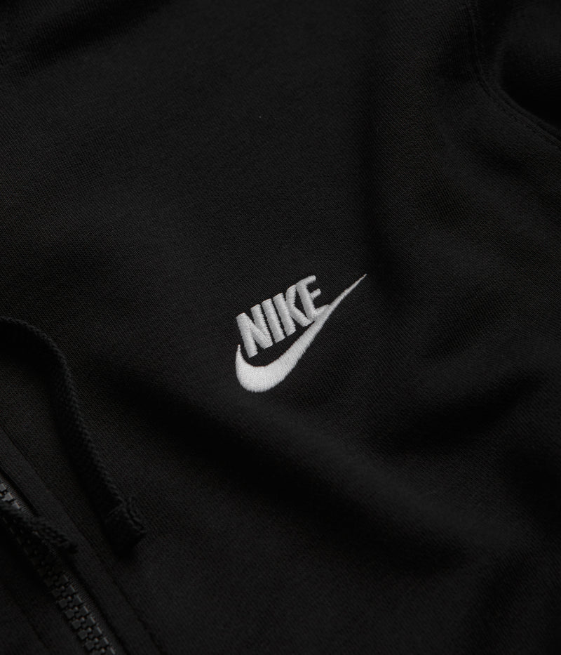 Nike Club Full-Zip Hoodie in Black and Black / White