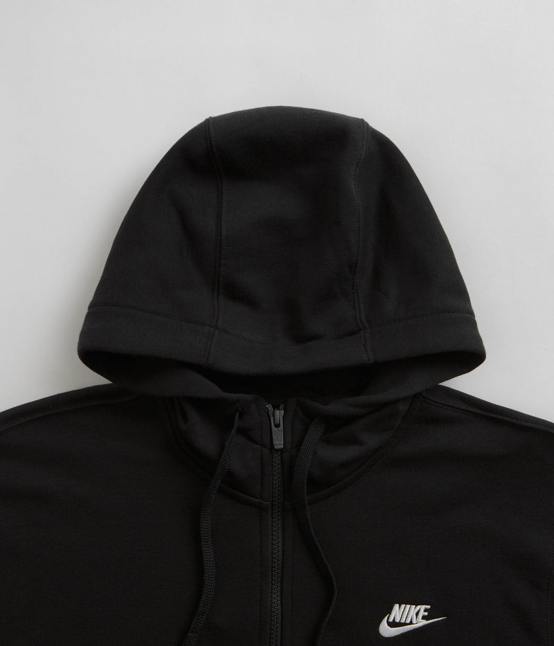 Nike Club Full-Zip Hoodie in Black and Black / White