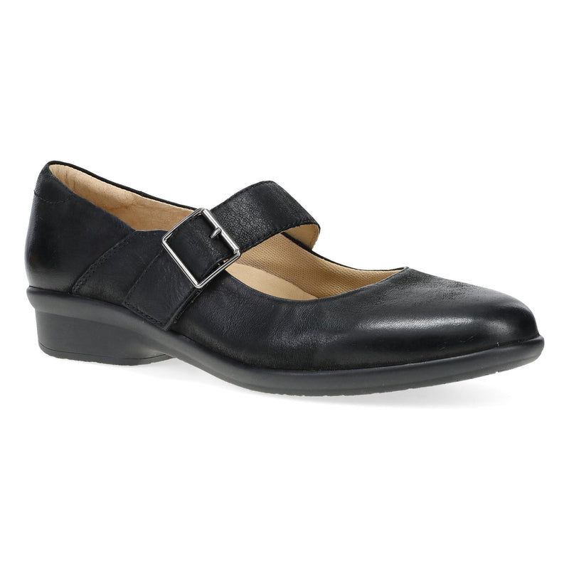 Women's Dansko Collette Wide in Black Burnished Nubuck. Sku: 10503020200
