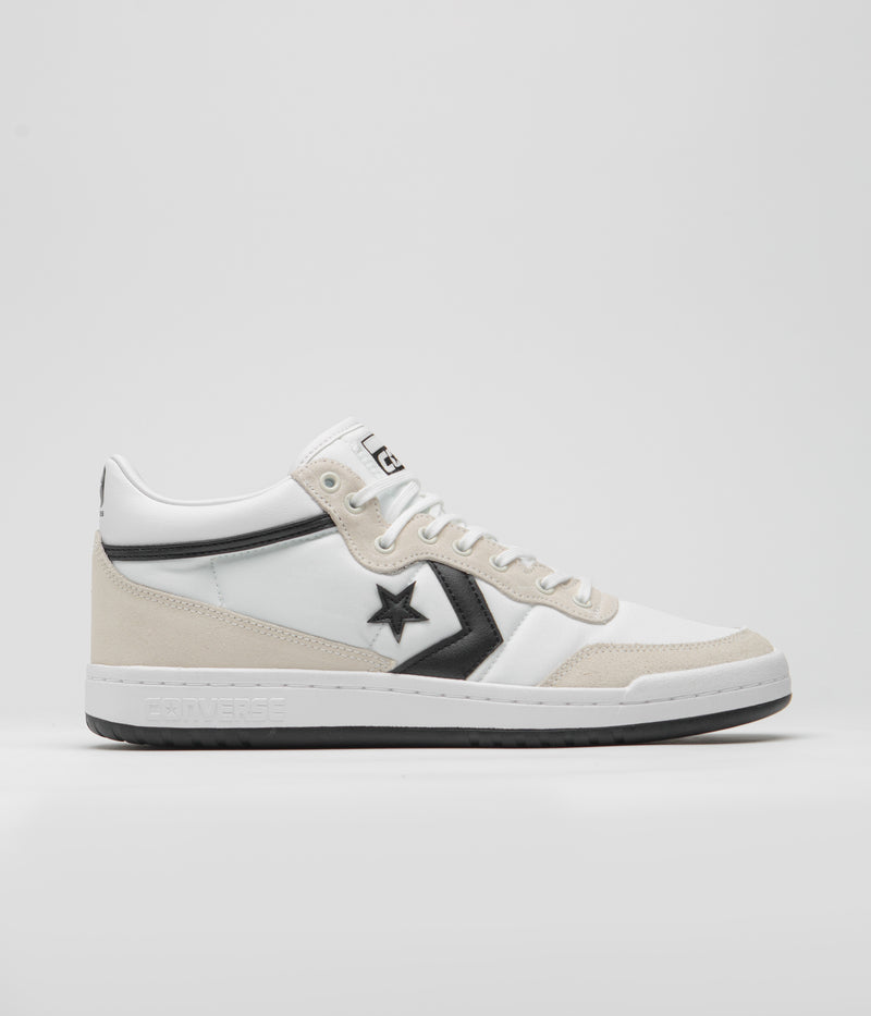 Converse Fastbreak Pro Mid Shoes in White and Black / Egret
