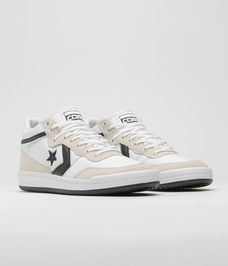 Converse Fastbreak Pro Mid Shoes in White and Black / Egret