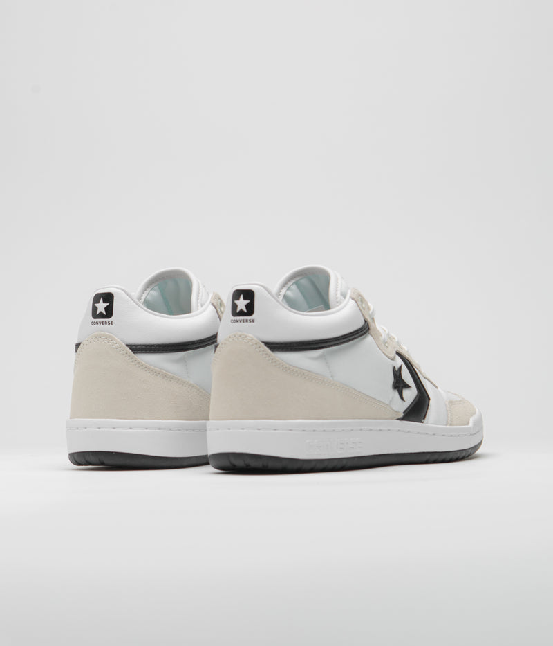 Converse Fastbreak Pro Mid Shoes in White and Black / Egret