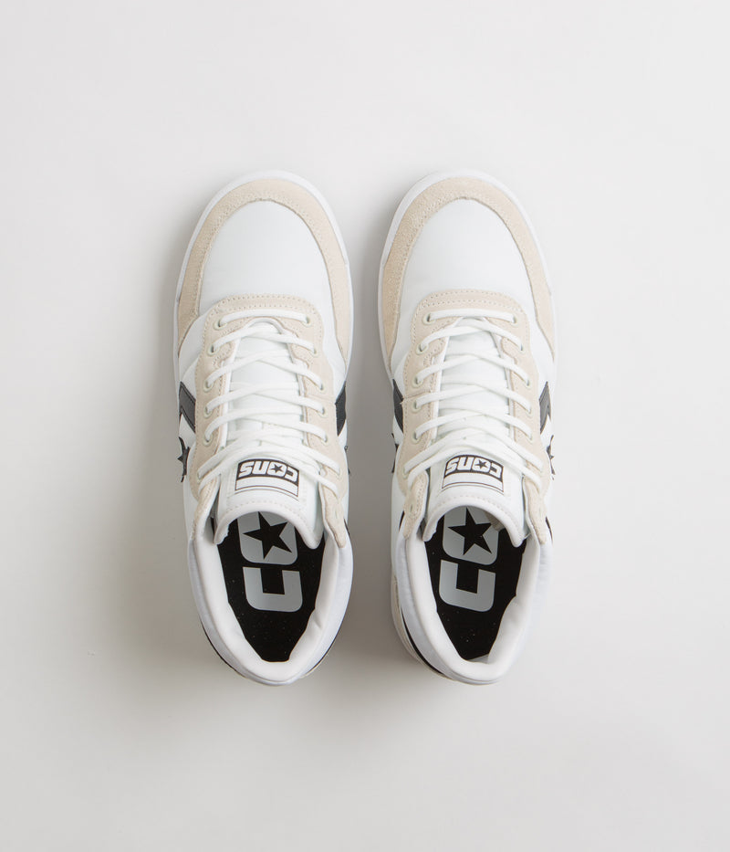 Converse Fastbreak Pro Mid Shoes in White and Black / Egret