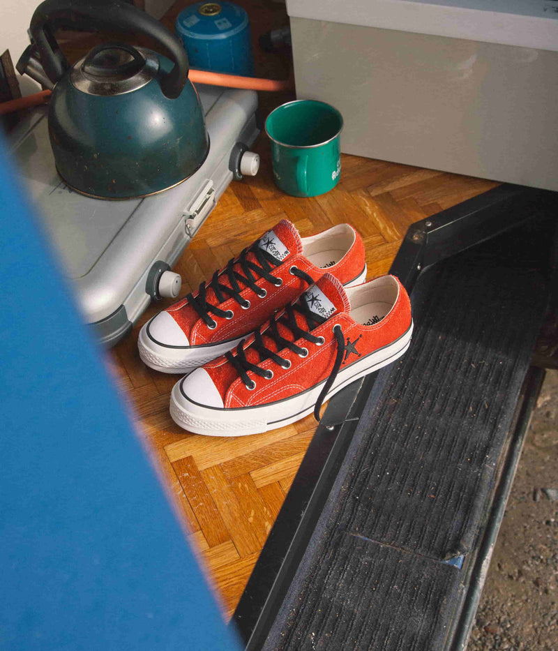 Converse x Stussy Chuck 70 Ox Shoes in Poppy Red