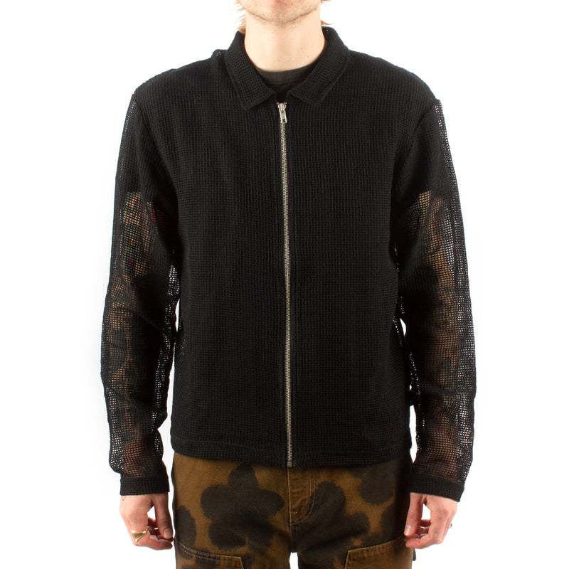 Cotton Mesh Zip L/S Shirt