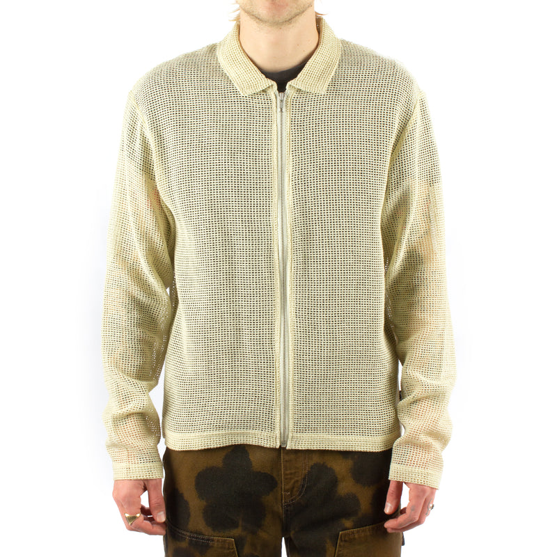Cotton Mesh Zip L/S Shirt