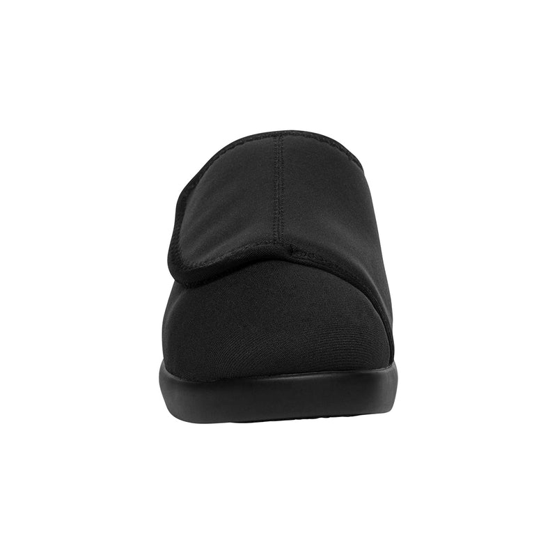 Men's Propet Slippers in Black Stretch. Sku: M0202B-BLK5E