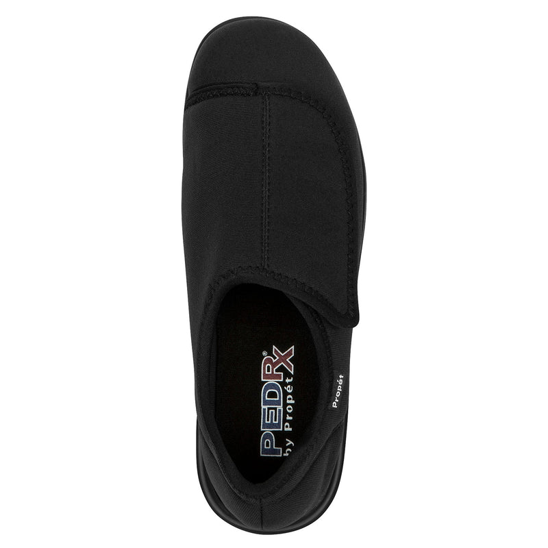 Men's Propet Slippers in Black Stretch. Sku: M0202B-BLK5E