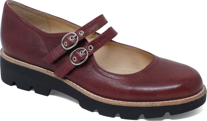 Women's Django & Juliette Dabbie in Claret-Black Sole Leather. Sku: DJ20759R4YLE